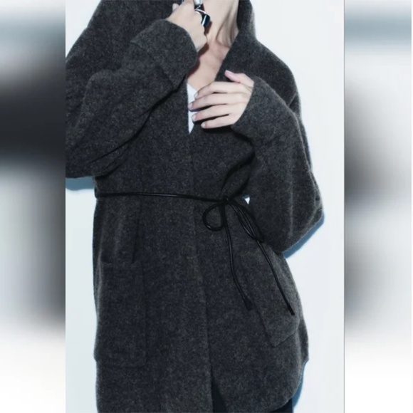 Zara Belted Cropped Wool Sweater - Picture 9 of 15